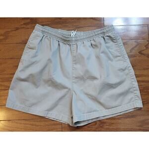 Lands End Womens Khaki Shorts Elastic Waist Drawstring Size 18